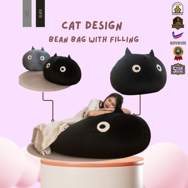 Cat Design Bean Bag Sofa With Filling Full Set