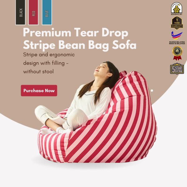 Strip Design Premium Bean Bag Sofa